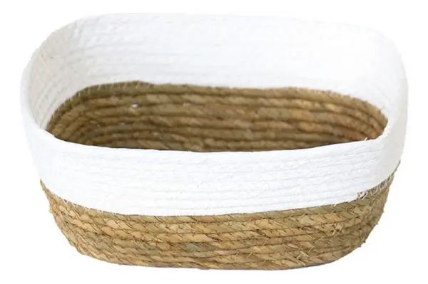 Cesta Organizadora Decorativa Fibra Natural 30x23x11cm