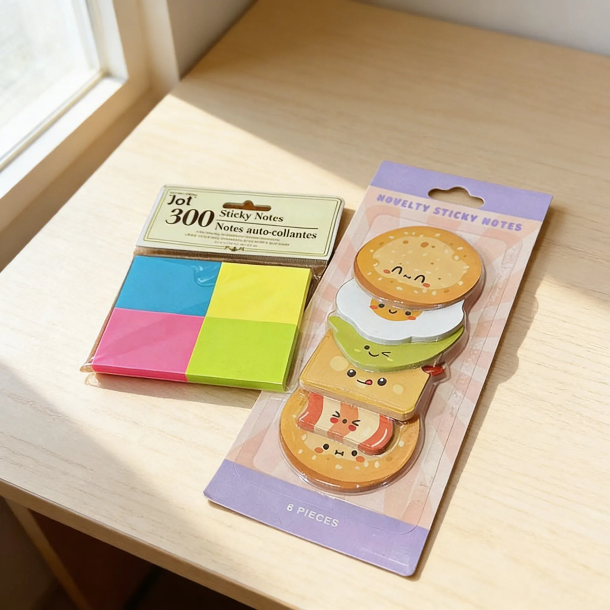 Set De 2 Packs Notas Autoadhesivas Con Diseño Y Lisas