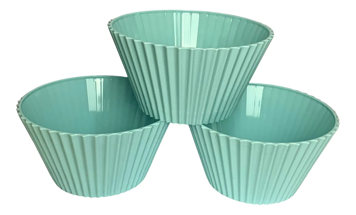 Set Pack X 3 Und Recipiente Bowls Ensaladera Redonda 2 Lts
