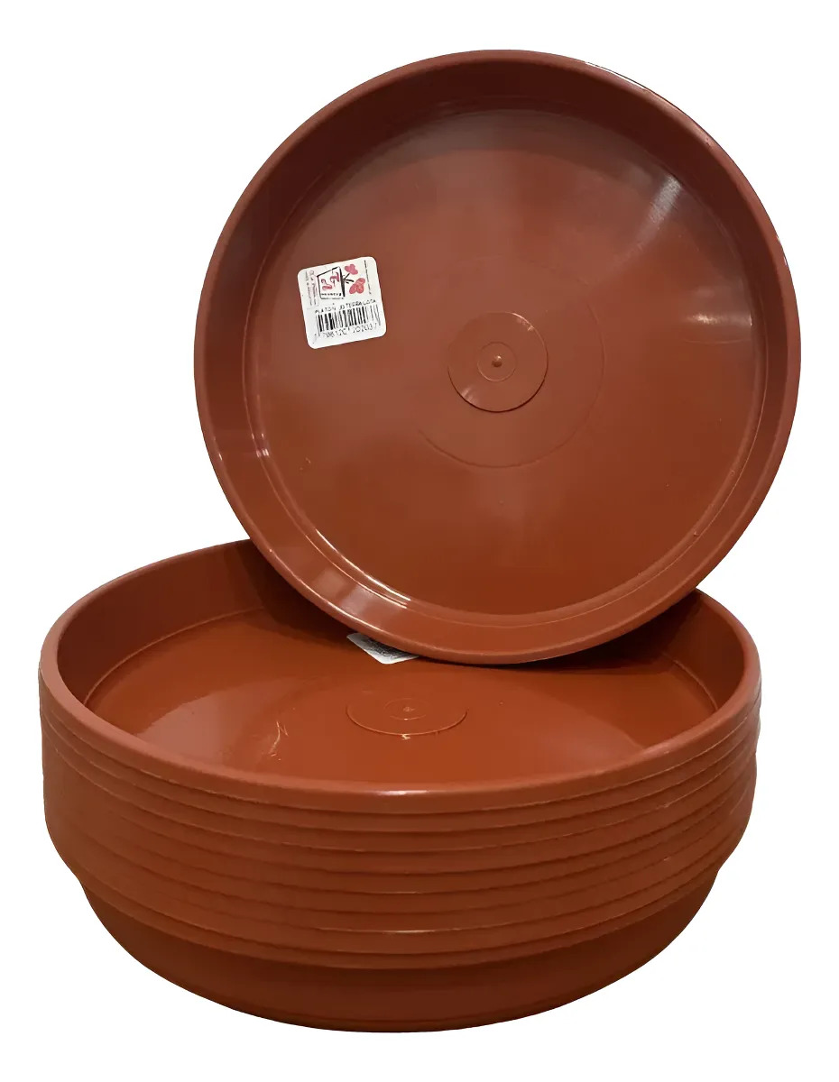 Set Pack X 10und Plato Redondo Para Maceta Terracota 20cm
