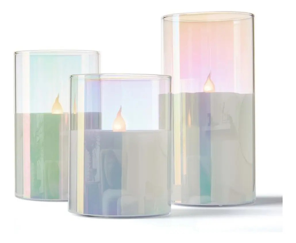 Pack 3 Velas Led De Vidrio Anko Control Remoto Decoración