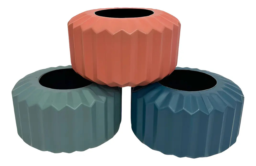 Pack X 3 Und Porta Maceta Plastico Decorativa Para Tunas