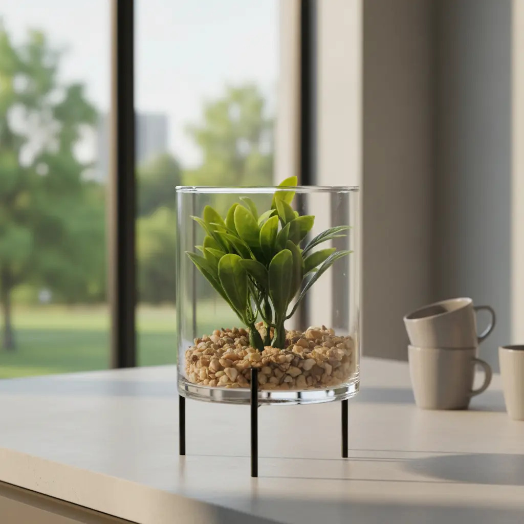 Planta Artificial Con Maceta Y Soporte Adorno Decorativo
