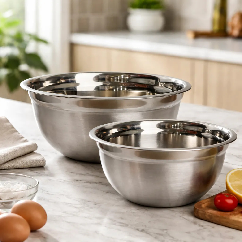 Set 2 Bols Bowls Ensaladera De Acero Inoxidable 28cm Y 24cm