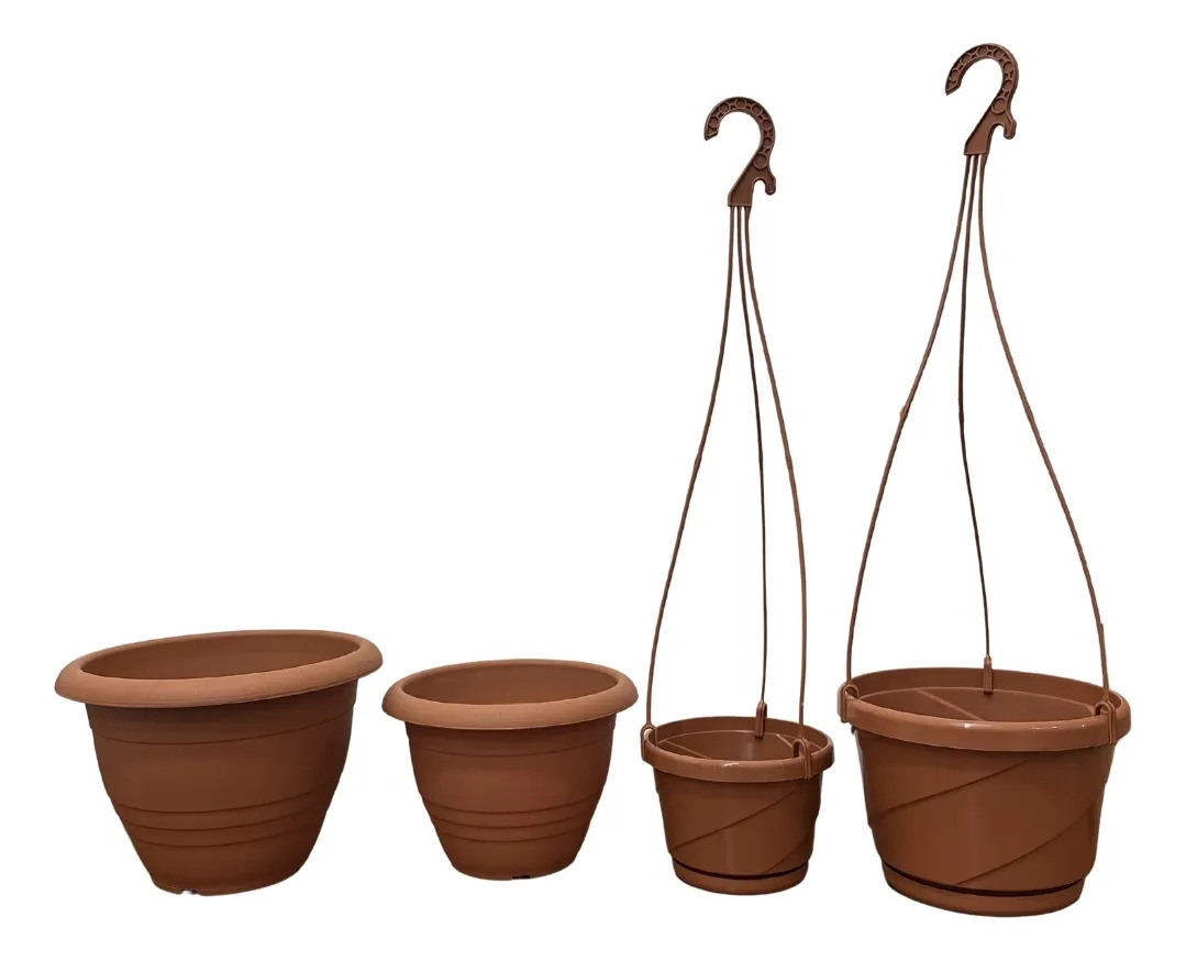 Pack 2 Maceta Colgar C/plato + 2 Maceta Italiana 23, 27cm