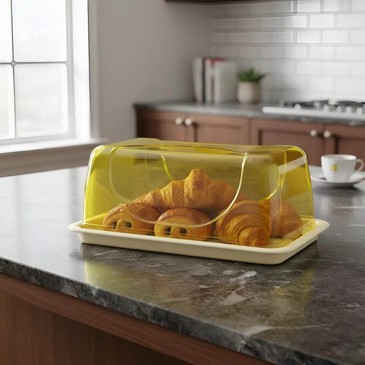 Campana Cupula Con Bandeja Cubre Torta Y Pan Rectangular