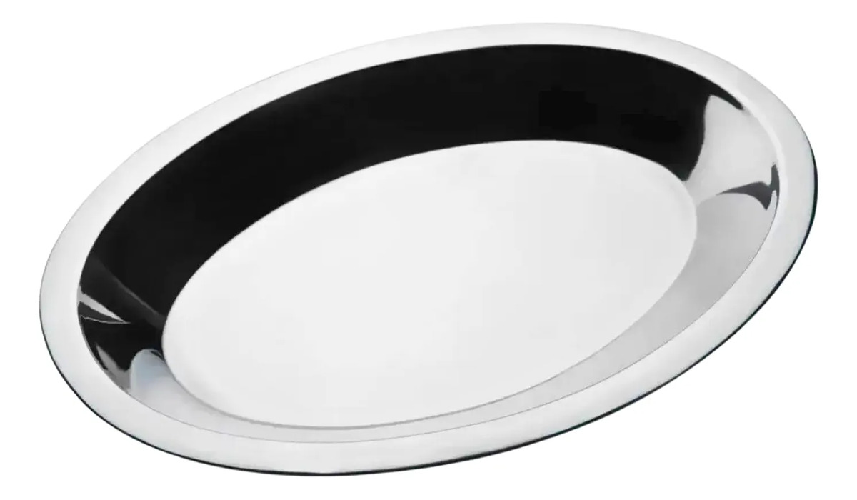 Bandeja Fuente Asadera De Acero Inoxidable Ovalda 38x26cm