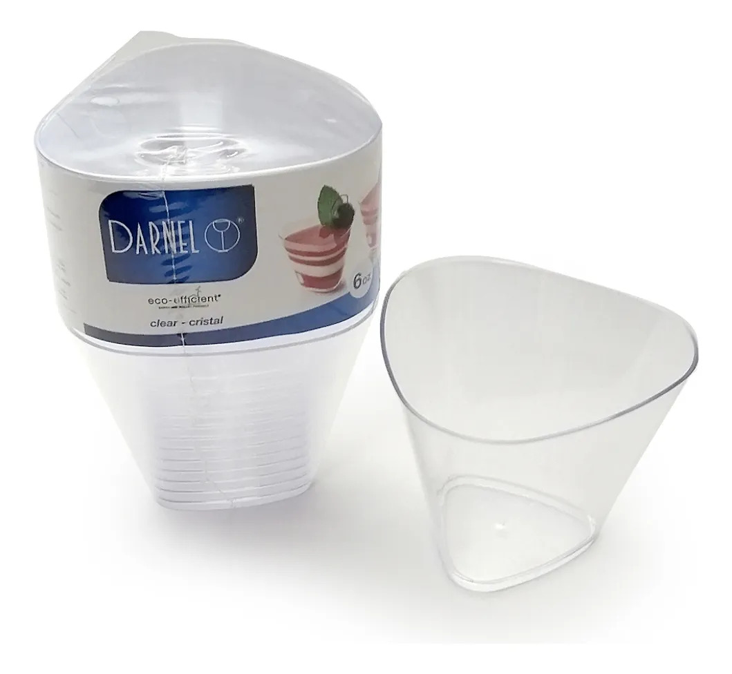 Vaso Petite Triangular Para Postre Shots 6oz Pack X 12 Und