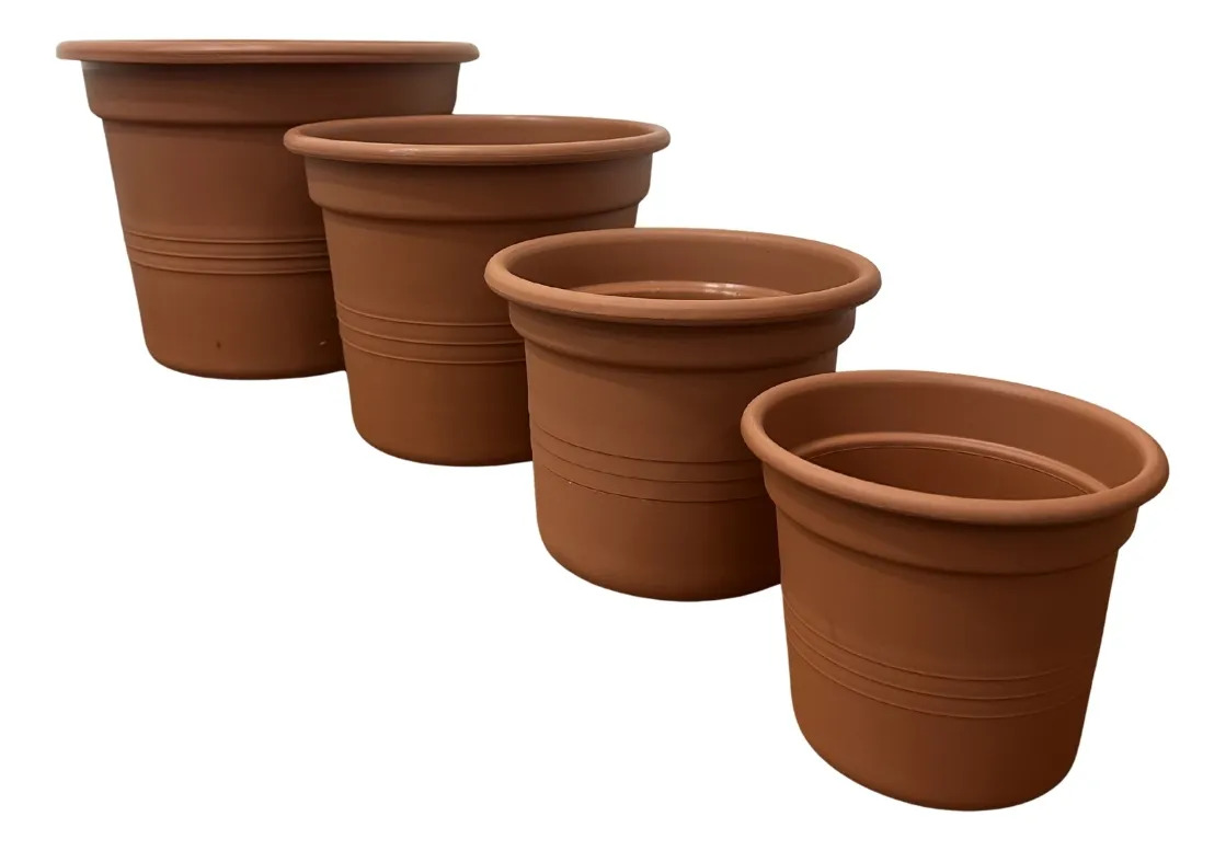 Set Pack 4und Maceta Cilindrica Terracota 16, 22, 28 Y 35cm
