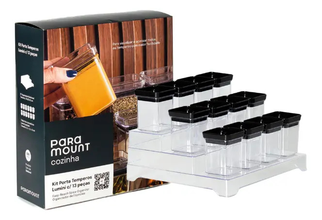 Set Especiero Con Soporte Escalonado 13pzas Lumini Negro