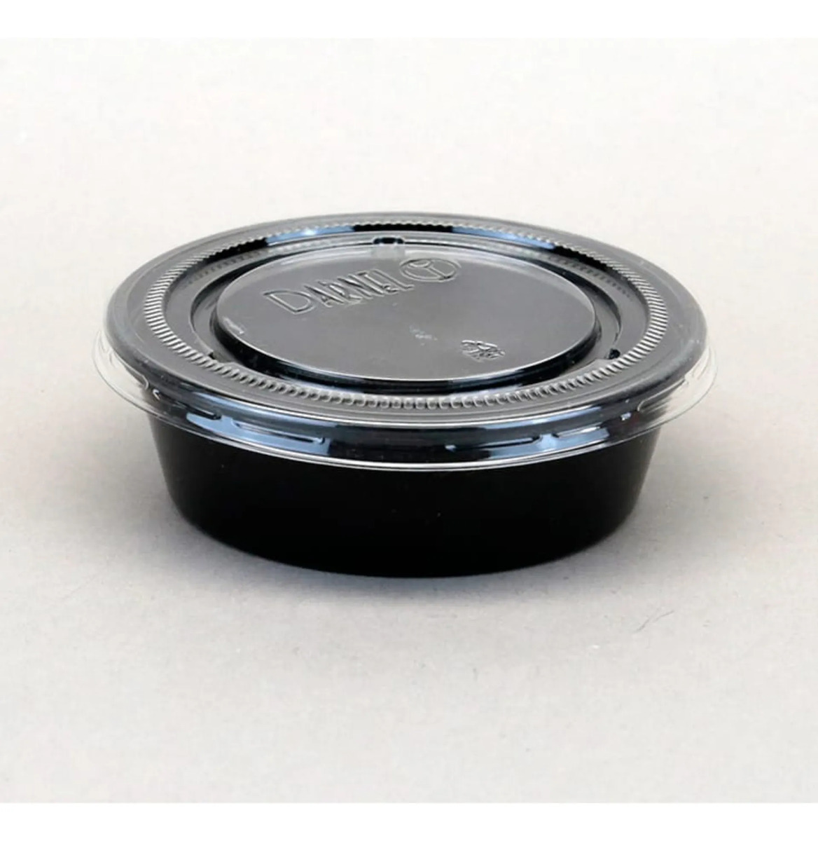 Pote Dip Para Salsas Negro Con Tapa 45ml Pack X 100 Und