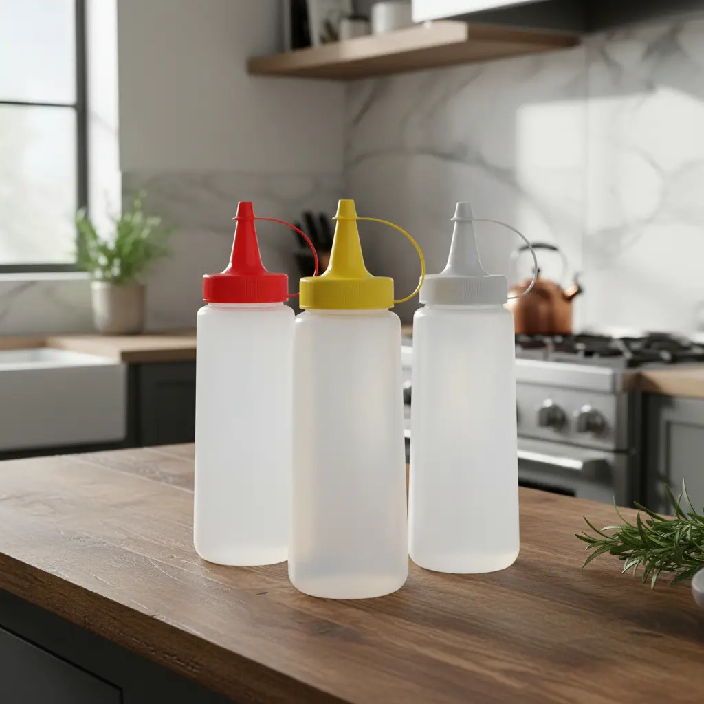 Set X 3und Pomo Recipiente Para Salsas Plastico 200ml