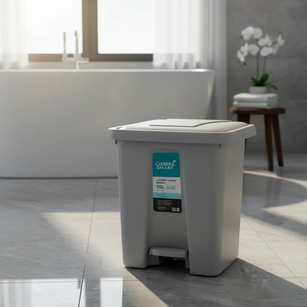 Papelera Tacho Basurero Cuadrado Con Pedal 15 Lts Plastico