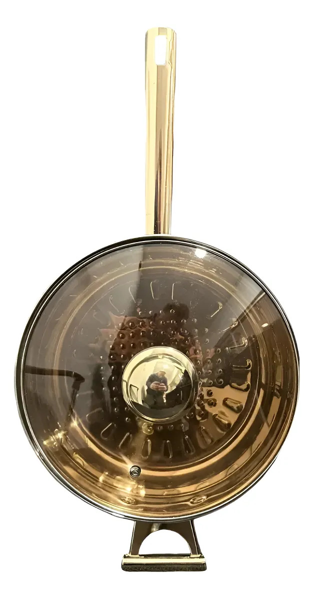 Sartén Alto Frauzen 24cm Triple Fondo C/tapa Y Mango Metal