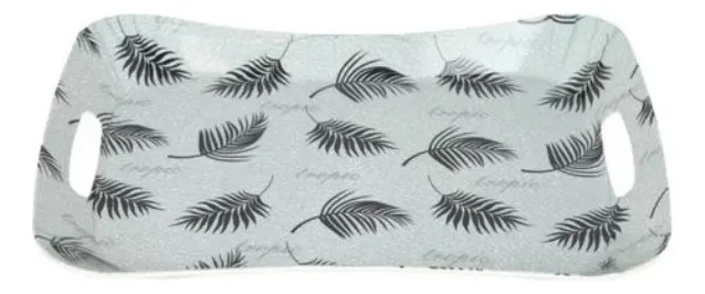 Bandeja Para Servir Estampada Rectangular Plastico Con Asas