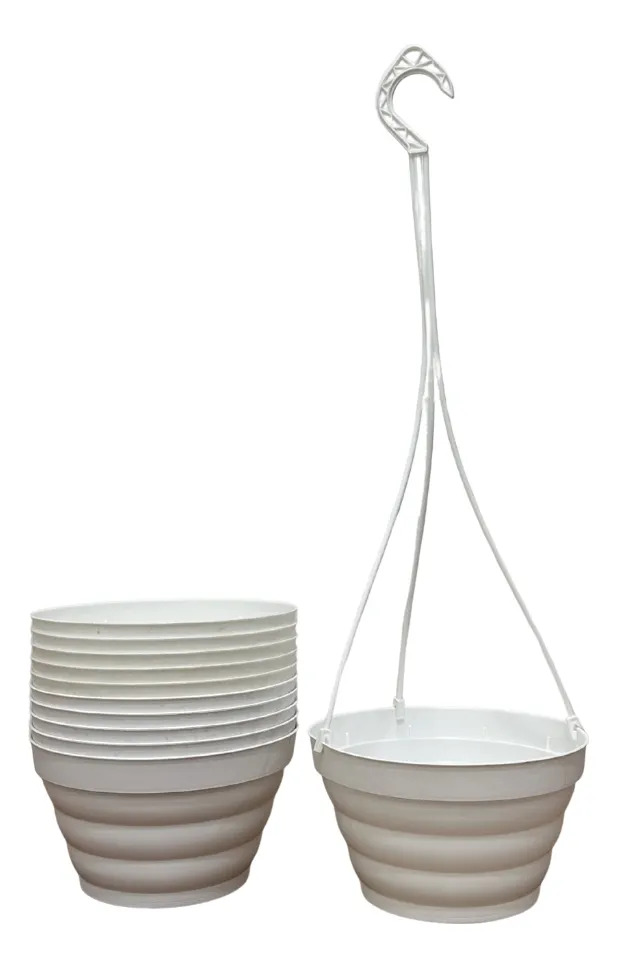 Set Pack 10 Und Maceta Colgante Con Gancho 18cm – 1,66 Lts