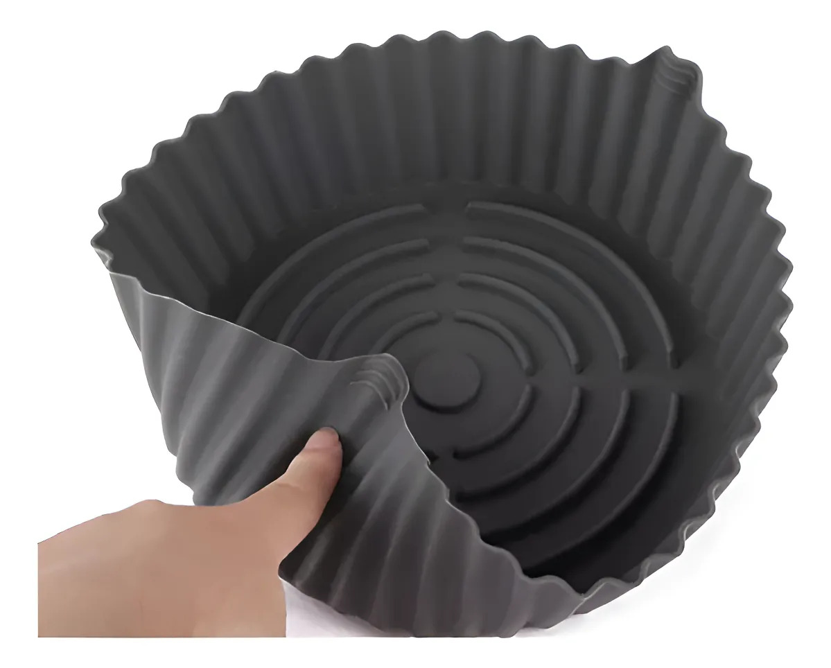 Bandeja Molde De Freidora De Aire Silicona Redonda Grande