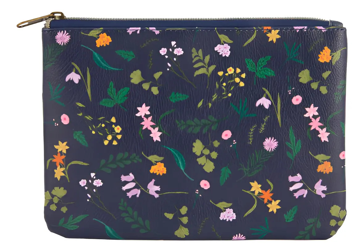 Cartuchera Rectangular Con Cierre Estampada – Floral Print