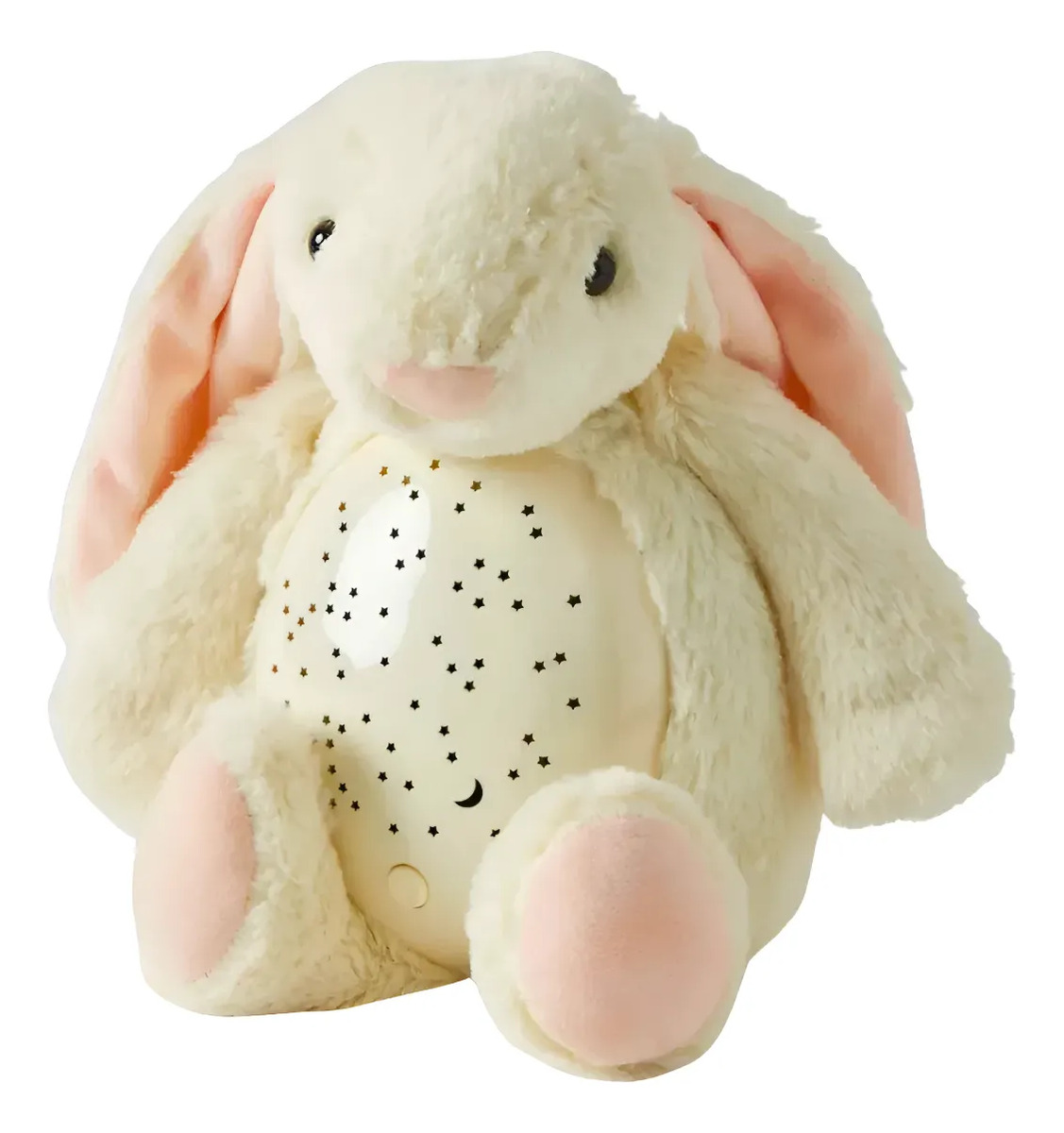 Peluche Conejo Proyector Veladora Estrellas Luz De Noche