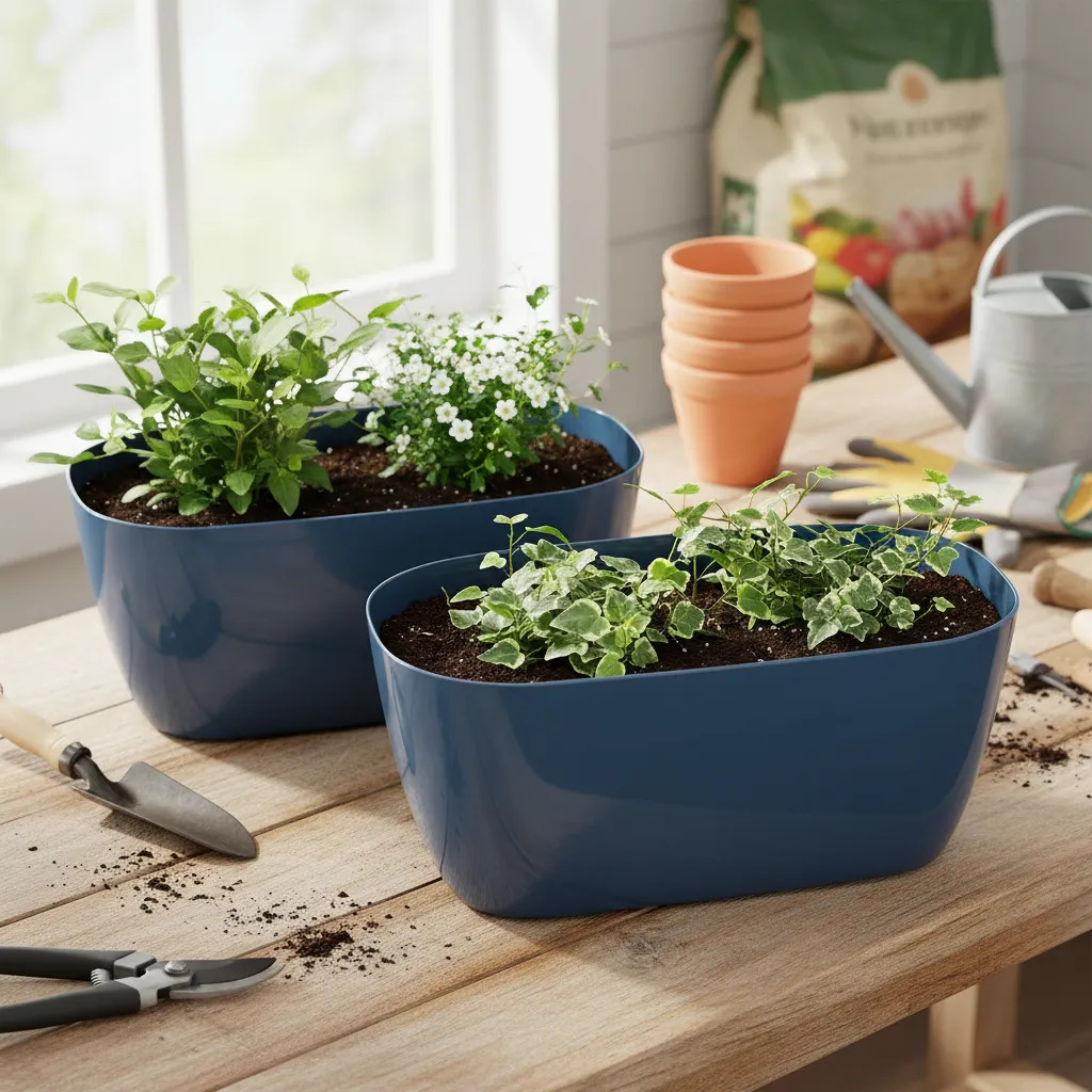 Set Pack X2und Maceta Jardinera Color Bosco Gemplast Nro 26