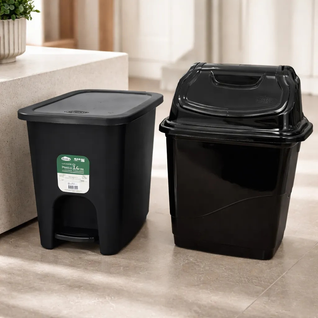 Pack 2und Papelera Basculante 10lts Y Papelera Pedal 14.5lts