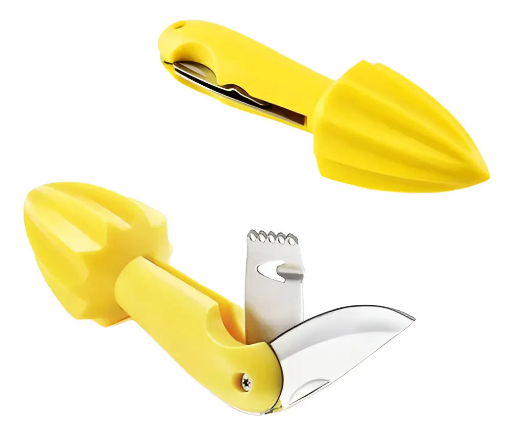 Exprimidor Manual De Citricos Multifuncional Amarillo 15x5cm