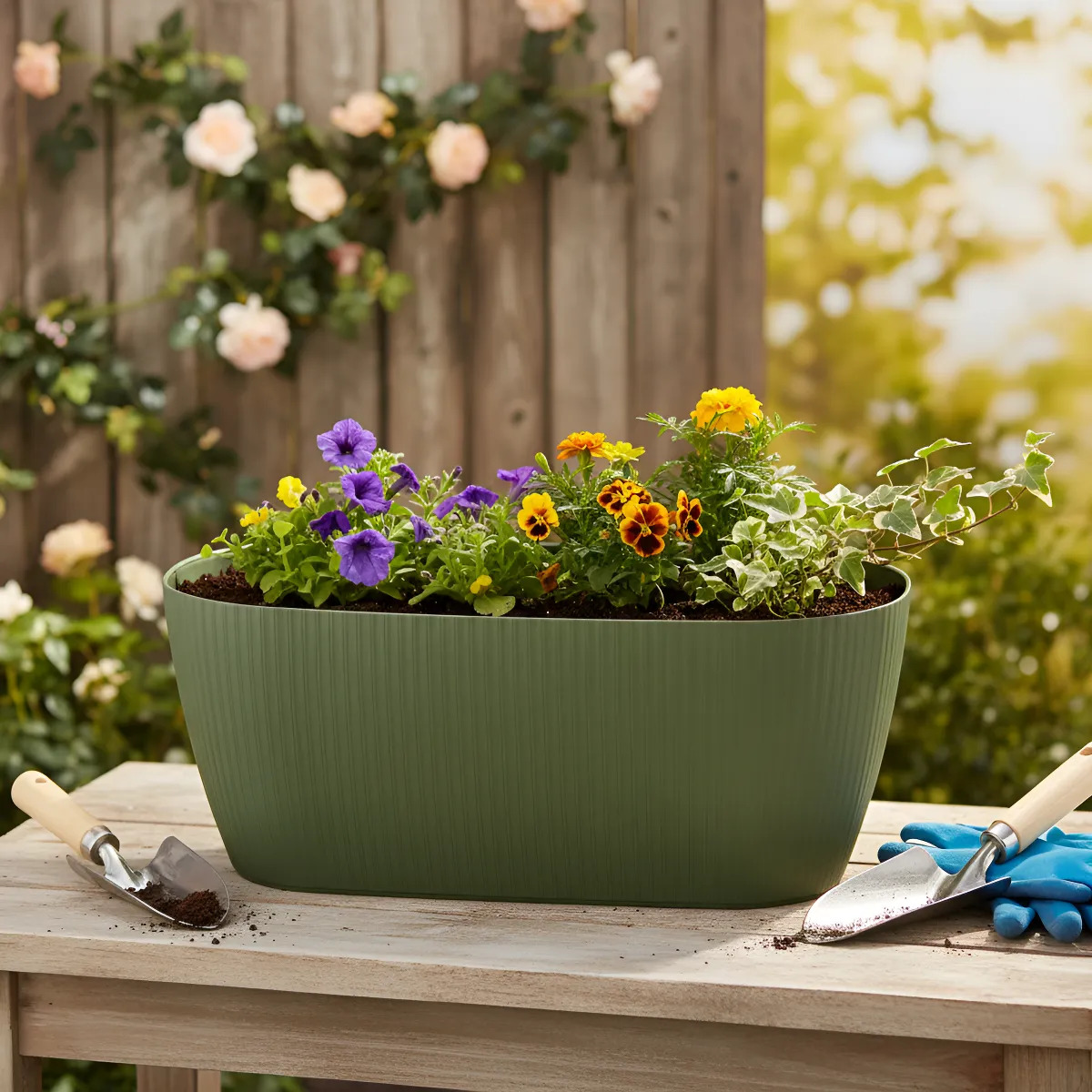 Maceta Jardinera De Plastico Color Bosco Gemplast Nro26