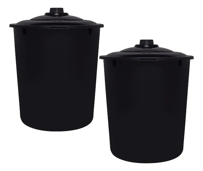 Pack X 2und Basurero Papelera Tacho Basura Con Tapa 7.5lts