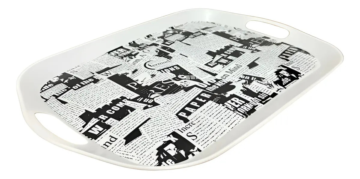 Bandeja Plástica con Asas Varios Diseños 40.5x28cm Kitchen