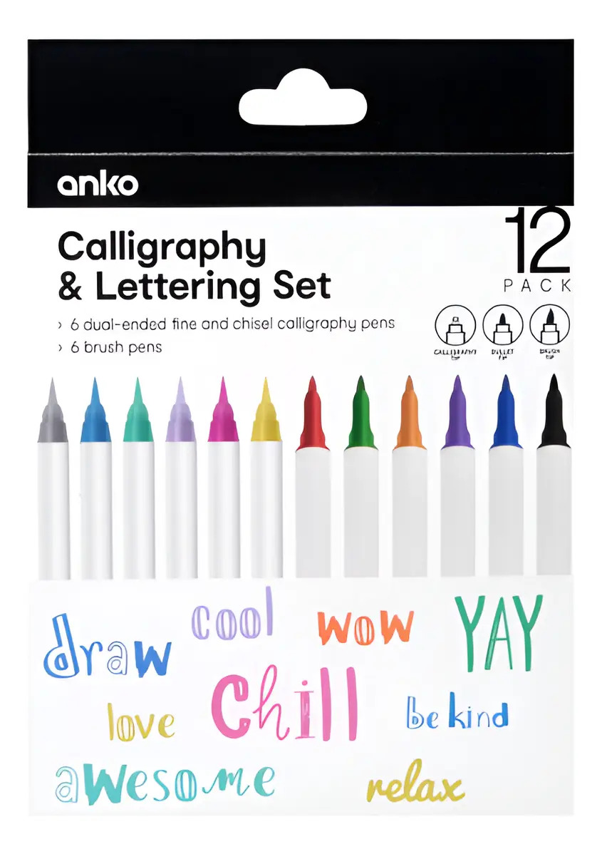 Set Pack de 12 Marcadores con 3 Puntas Anko